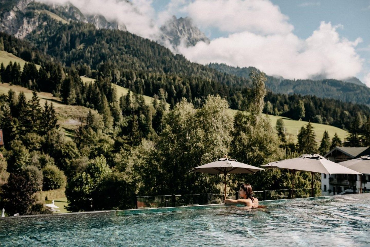 Scenic Pool View: Luxury Accommodations in Austria